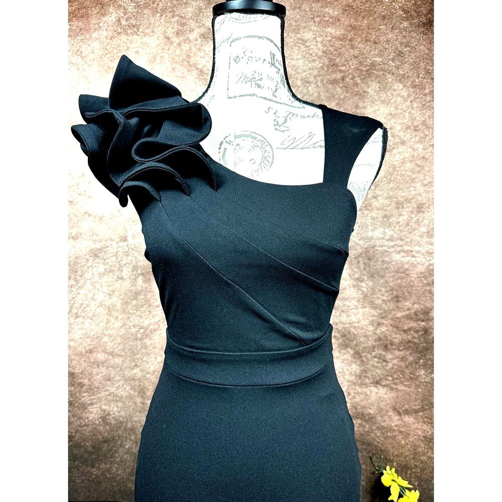 LuLu's Lucette Black Sleeveless Ruffled Mermaid Gown XS - Picture 10 of 15